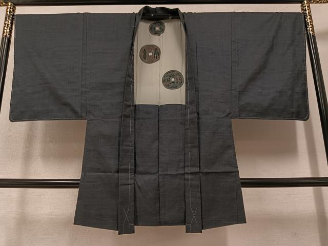 平和屋着物●男性 本場大島紬 アンサンブル 100亀甲 総詰め 正絹 逸品 未使用 AAAZ2372ph