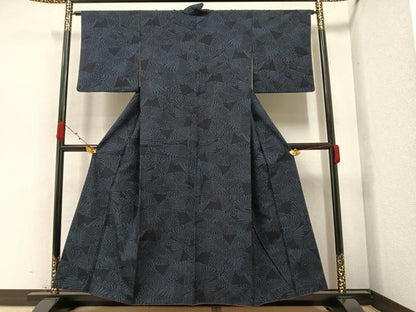 平和屋着物●結城紬　若松　正絹　逸品　AAAZ2378ph