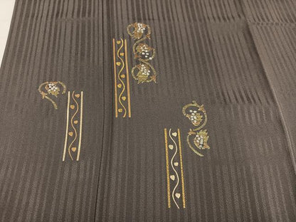 平和屋着物●訪問着 竹屋町刺繍 草花文 金彩 正絹 逸品 AAAZ2394ph