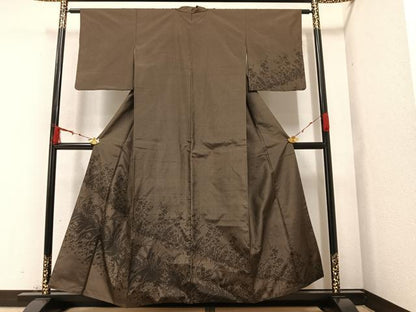 平和屋着物●本場大島紬 訪問着 草花文 正絹 逸品 AAAZ2402ph