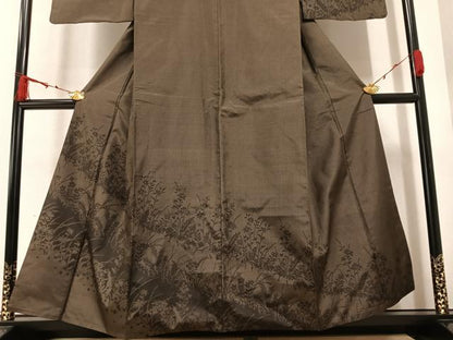 平和屋着物●本場大島紬 訪問着 草花文 正絹 逸品 AAAZ2402ph