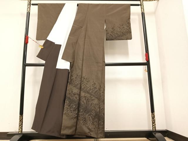 平和屋着物●本場大島紬 訪問着 草花文 正絹 逸品 AAAZ2402ph