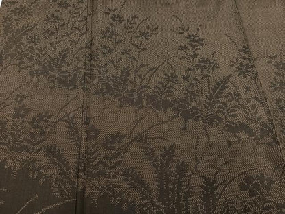 平和屋着物●本場大島紬 訪問着 草花文 正絹 逸品 AAAZ2402ph