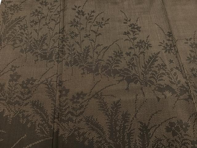 平和屋着物●本場大島紬 訪問着 草花文 正絹 逸品 AAAZ2402ph