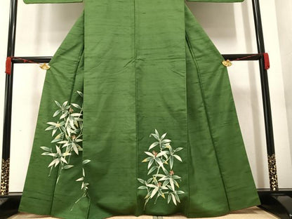 平和屋着物●訪問着　紬地　南天文　正絹　逸品　AAAZ2403ph