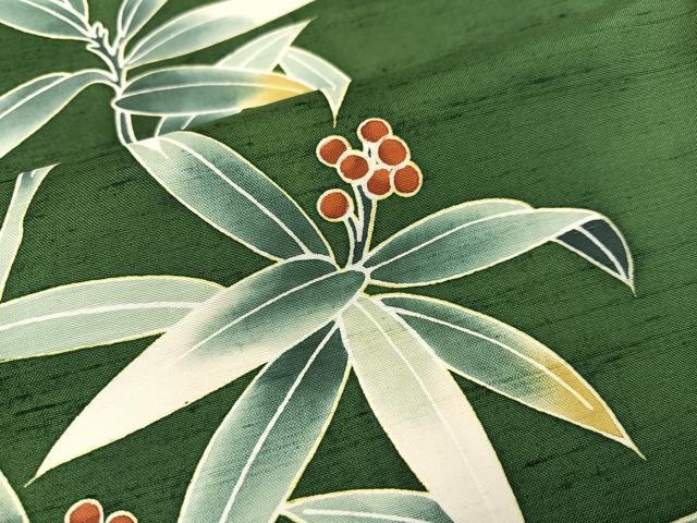 平和屋着物●訪問着　紬地　南天文　正絹　逸品　AAAZ2403ph