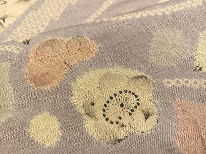 平和屋着物●上質な小紋　紬地　辻が花　正絹　逸品　AAAZ2416ph