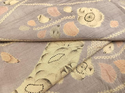 平和屋着物●上質な小紋　紬地　辻が花　正絹　逸品　AAAZ2416ph