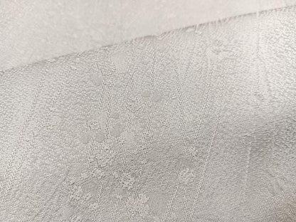 平和屋着物●上質な色無地　枝花地紋　薄梅鼠色　正絹　逸品　AAAZ2420ph