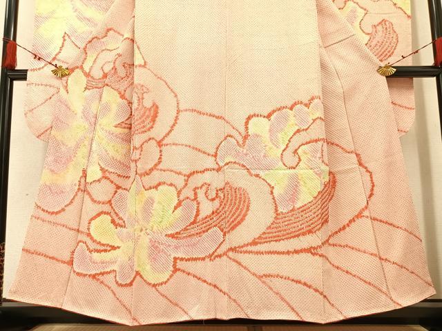 平和屋着物●豪華振袖 絞り 花尽くし 正絹 逸品 AAAZ2432ph