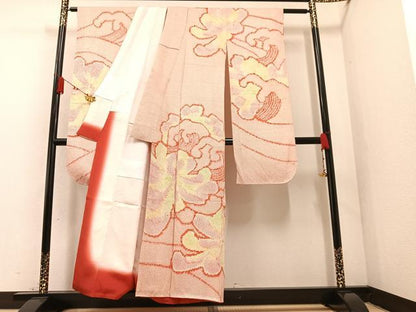 平和屋着物●豪華振袖 絞り 花尽くし 正絹 逸品 AAAZ2432ph