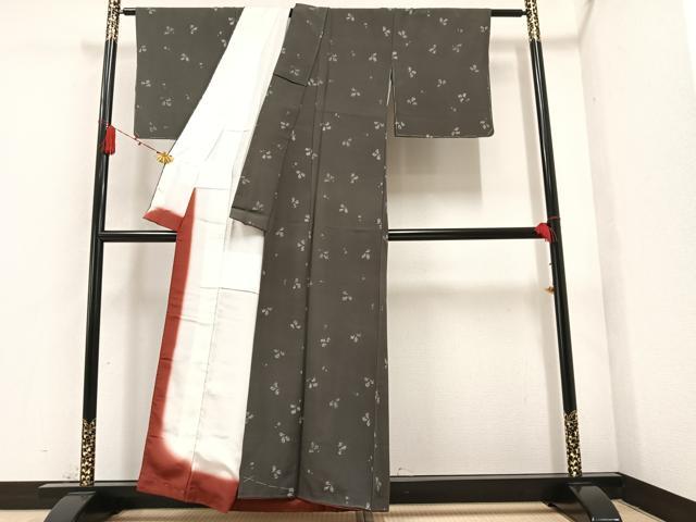 平和屋着物●上質な小紋 舞桜文 正絹 逸品 AAAZ2433ph