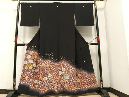 平和屋着物●豪華黒留袖　作家物　辻が花　暈し染め　金彩　正絹　逸品　AAAZ2439ph