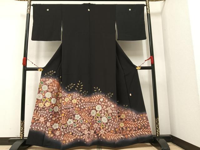 平和屋着物●豪華黒留袖　作家物　辻が花　暈し染め　金彩　正絹　逸品　AAAZ2439ph