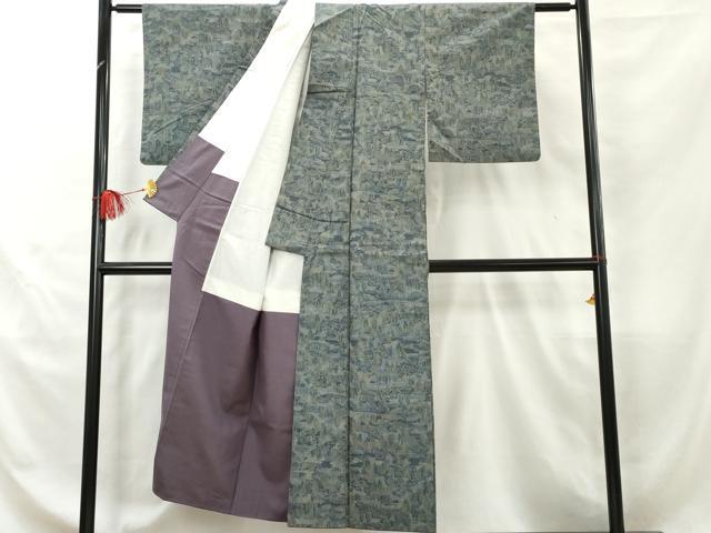 平和屋着物■上質な紬　樹林文　正絹　逸品　AAAZ2445cs