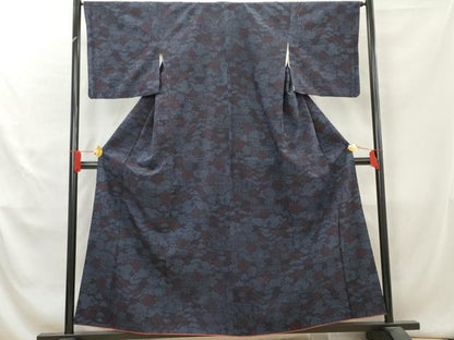 平和屋着物■上質な紬　風景楓文　正絹　逸品　AAAZ2597cs