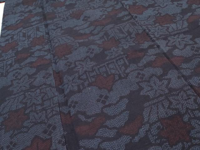 平和屋着物■上質な紬　風景楓文　正絹　逸品　AAAZ2597cs
