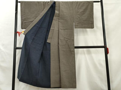 平和屋着物■男性　紬　格子　正絹　逸品　AAAZ2620cs
