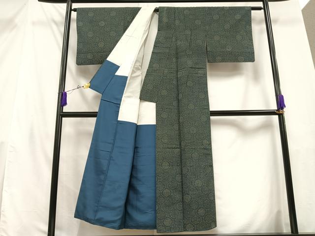 平和屋着物■上質な紬　舞花文　正絹　逸品　AAAZ2889mf