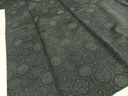 平和屋着物■上質な紬　舞花文　正絹　逸品　AAAZ2889mf