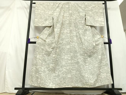 平和屋着物■上質な紬　樹林文　正絹　逸品　AAAZ2905mf