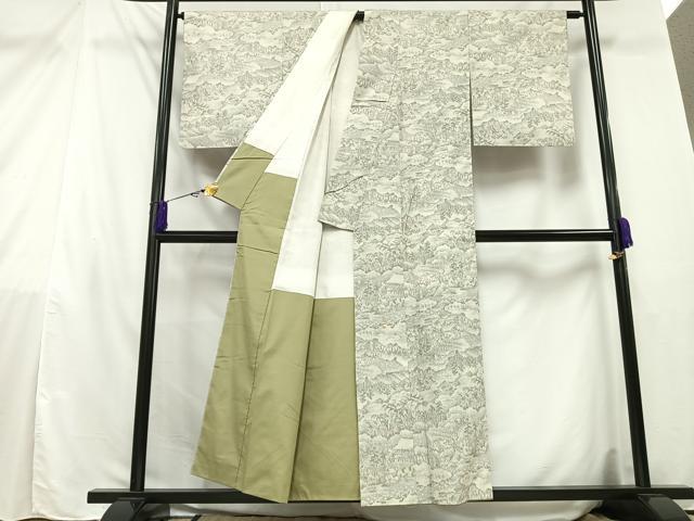 平和屋着物■上質な紬　樹林文　正絹　逸品　AAAZ2905mf