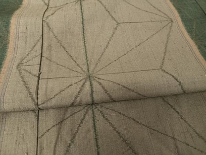 平和屋着物●上質な紬　麻の葉文様　正絹　逸品　AAAZ3002np
