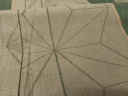 平和屋着物●上質な紬　麻の葉文様　正絹　逸品　AAAZ3002np