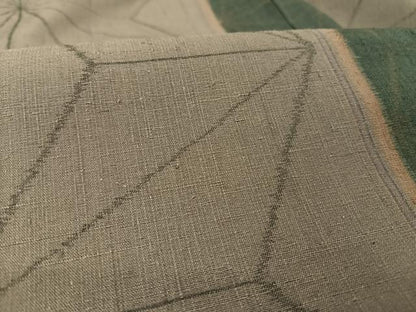平和屋着物●上質な紬　麻の葉文様　正絹　逸品　AAAZ3002np