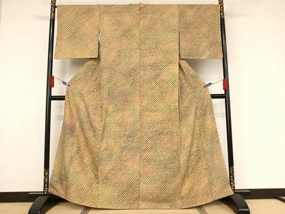 平和屋着物●菅原工房　菅原結作　漢方染紬　絞り　霞文　正絹　逸品　未使用　AAAZ3004np