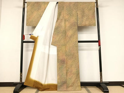 平和屋着物●菅原工房　菅原結作　漢方染紬　絞り　霞文　正絹　逸品　未使用　AAAZ3004np