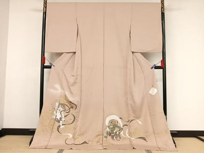 平和屋着物●皇室献上作家 熊谷慶雲 色留袖 寿光織 風神雷神 金銀糸 縫取ちりめん 上代75万 仮絵羽 正絹 逸品 未使用 AAAZ3011np