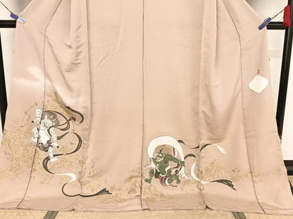 平和屋着物●皇室献上作家 熊谷慶雲 色留袖 寿光織 風神雷神 金銀糸 縫取ちりめん 上代75万 仮絵羽 正絹 逸品 未使用 AAAZ3011np