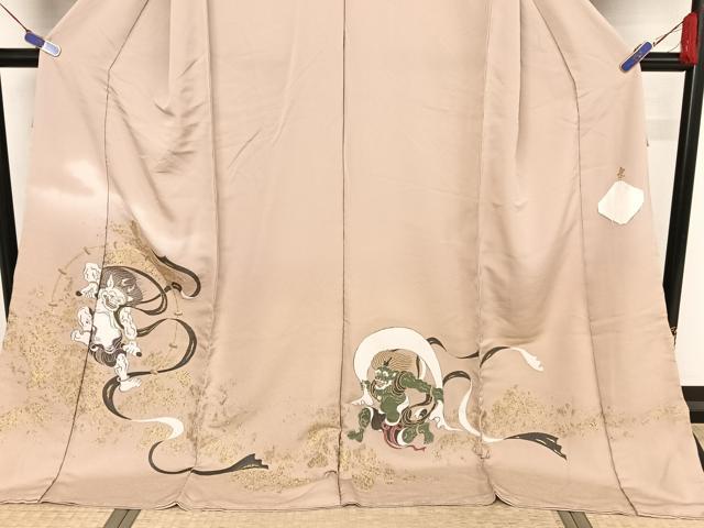 平和屋着物●皇室献上作家 熊谷慶雲 色留袖 寿光織 風神雷神 金銀糸 縫取ちりめん 上代75万 仮絵羽 正絹 逸品 未使用 AAAZ3011np