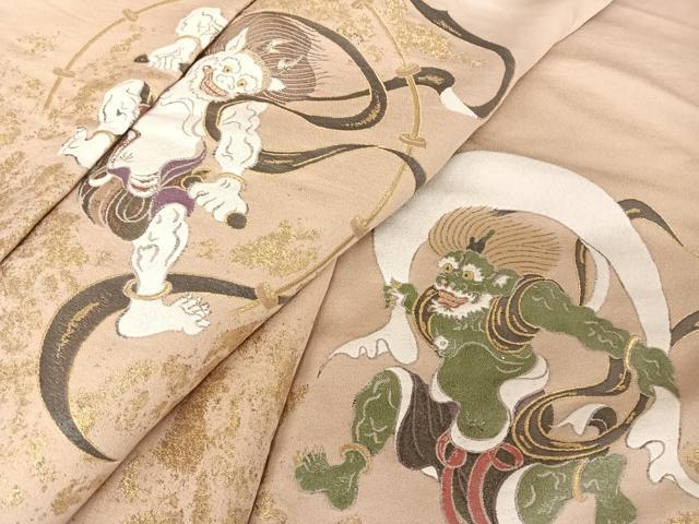 平和屋着物●皇室献上作家 熊谷慶雲 色留袖 寿光織 風神雷神 金銀糸 縫取ちりめん 上代75万 仮絵羽 正絹 逸品 未使用 AAAZ3011np