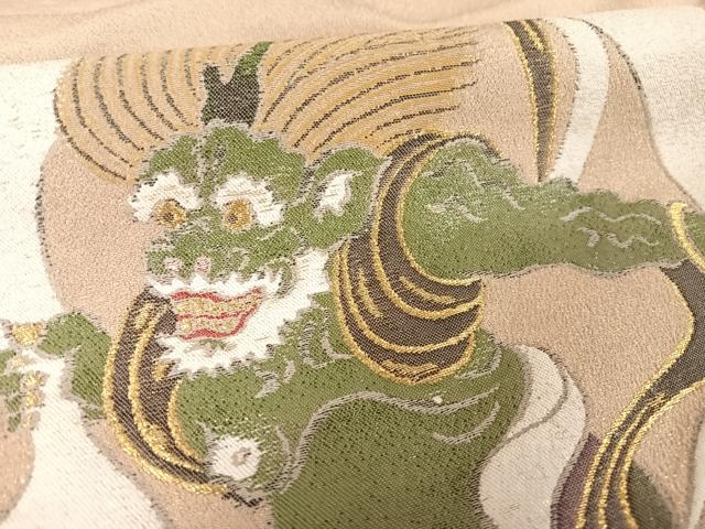 平和屋着物●皇室献上作家 熊谷慶雲 色留袖 寿光織 風神雷神 金銀糸 縫取ちりめん 上代75万 仮絵羽 正絹 逸品 未使用 AAAZ3011np