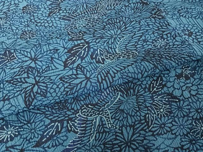 平和屋着物●撫松庵　綿　小紋　孔雀草花文　洗える着物　AAAZ3023np