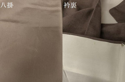 平和屋着物●結城紬 色無地 鳩羽色 証紙付き 正絹 逸品 AAAZ3034np