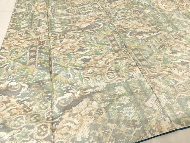 平和屋着物●本場大島紬 白大島 緯総絣 草花文 正絹 逸品 AAAZ3081np
