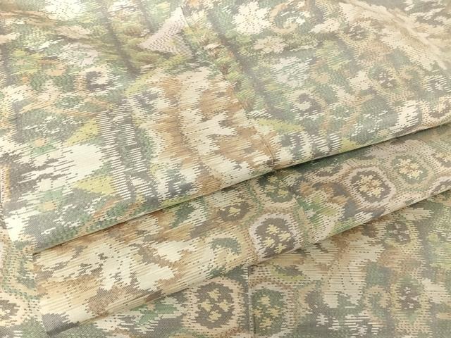 平和屋着物●本場大島紬 白大島 緯総絣 草花文 正絹 逸品 AAAZ3081np