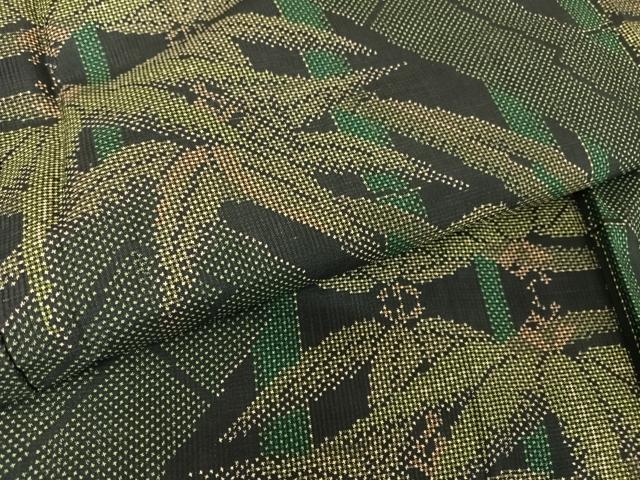 平和屋着物●本場大島紬 一元絣 笹竹文 黒地 正絹 逸品 AAAZ3086np