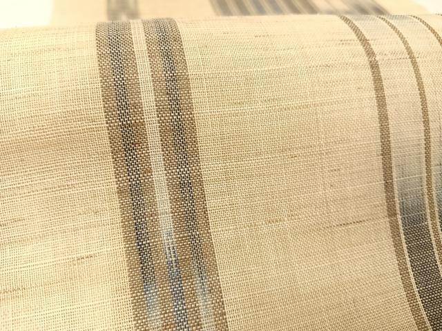 平和屋着物＊夏物　沖縄県無形文化財指定 本場八重山上布　九寸開き名古屋帯　間道　麻　逸品　未使用　AAAZ3094np