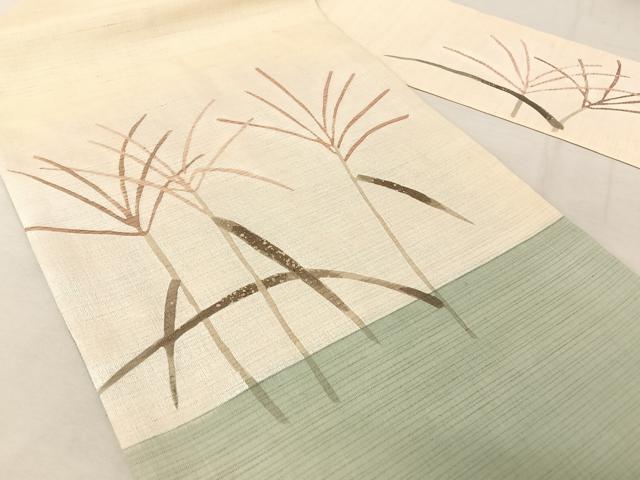 平和屋着物＊夏物　古代越後上布　九寸名古屋帯　作家物　草木文　逸品　AAAZ3095np