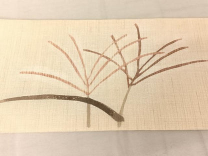 平和屋着物＊夏物　古代越後上布　九寸名古屋帯　作家物　草木文　逸品　AAAZ3095np