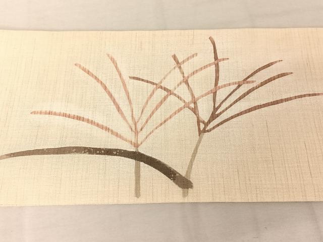 平和屋着物＊夏物　古代越後上布　九寸名古屋帯　作家物　草木文　逸品　AAAZ3095np
