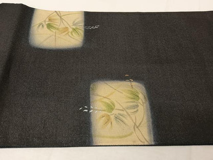 平和屋着物＊夏物 太鼓柄袋帯 手描き 枝花文 金銀彩 正絹 逸品 AAAZ3098np