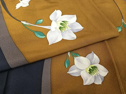 平和屋着物●世界的人形師 辻村寿三郎 ジュサブロー 振袖・長襦袢(袷)セット 枝花文 ロング丈 正絹 逸品 AAAZ3100np