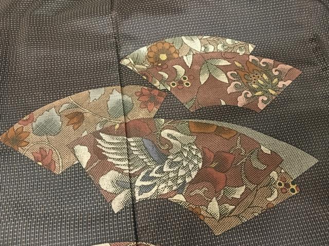 平和屋着物●本場染大島紬 訪問着 色紙花鳥更紗 正絹 逸品 AAAZ3124np