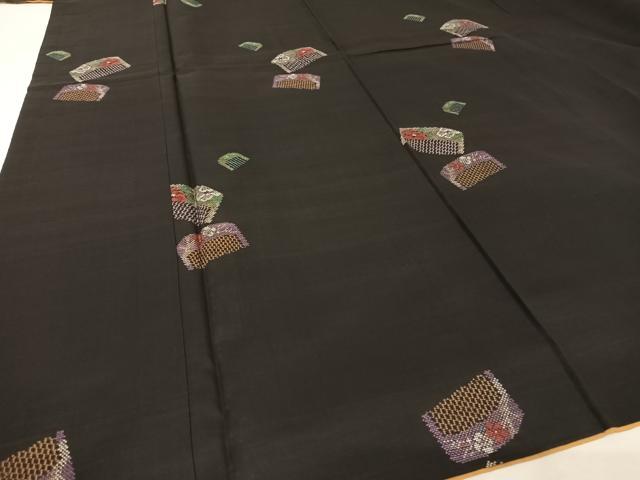 平和屋着物●本場大島紬　地空き　カタス9マルキ　櫛　正絹　逸品　AAAZ3125np