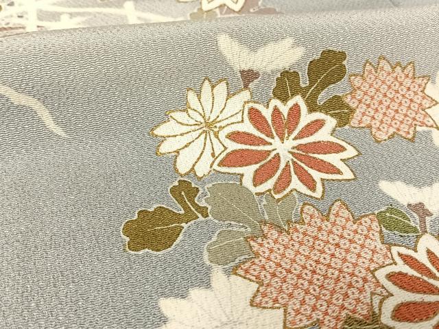 平和屋着物●訪問着 友禅 花籬文 鬼しぼ縮緬 正絹 逸品 AAAZ3141np